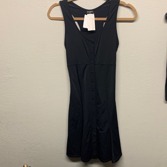 CHANEL Dresses & Skirts - CHANEL Black Sleeveless Mini Dress Size 42